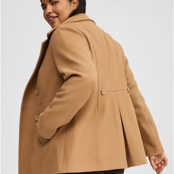 Torrid Camel Double-Breasted Pea Coat - Picture 3 of 6